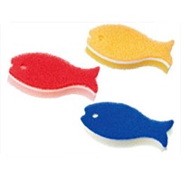 マーナ　ポアソンキッチンおさかなスポンジレッド １個