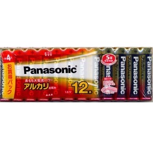 パナソニック　アルカリ乾電池　単４形１２本パック LR03XJ/12SW
