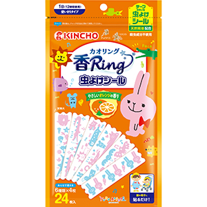 大日本除蟲菊　香リング 虫よけシールゆるあにまるオレンジの香り24枚入