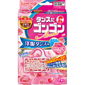 大日本除虫菊　ゴンゴン　アロマ　洋服ダンス用　リッチフローラルの香り 4個