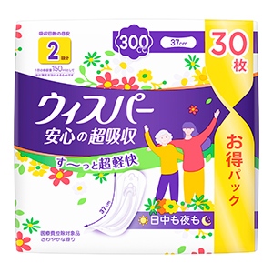 Ｐ＆Ｇ　ウィスパー 安心の超吸収 吸水ケア 尿もれパッド 300cc ３０枚