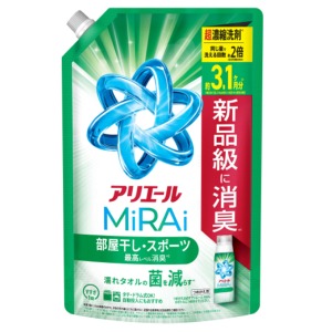 Ｐ＆Ｇ　アリエールミライ 超濃縮 部屋干し＆スポーツつめかえウルトラジャンボ９８０Ｇ