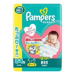 Ｐ＆Ｇ　パンパースさらさらケア テープ たっぷり新生児８４枚