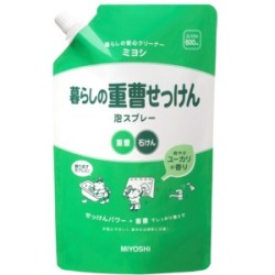 ミヨシ石鹸　暮らしの重曹せっけん　泡スプレーつめかえ用６００ｍｌ