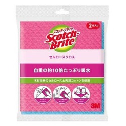 スリーエム　スコッチブライト セルロースクロス ピンク&ブルー 2枚