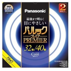 パナソニック　蛍光灯丸形 パルックプレミア 32形+40形 2本入 クール色 1個