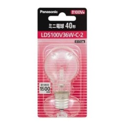 パナソニック　LDS100V36WC2クリア ミニ電球 40形 36W E17口金　1個