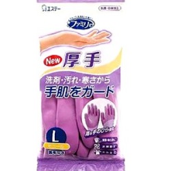 エステー　ファミリー　ビニール　厚手　指手のひら強化　Ｌサイズ　パープル