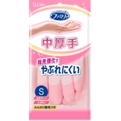 エステー ファミリービニール中厚手 指先強化 Sサイズピンク1双