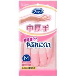 エステー ファミリービニール中厚手指先強化Ｍピンク１双