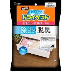 エステー　備長炭ドライペット　引き出し　衣装用　３００ｇ　１２枚　除湿剤