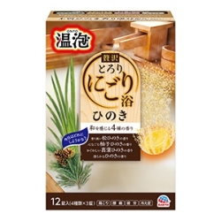 アース製薬  温泡　贅沢とろり　にごり浴　ひのき　１２錠入　入浴剤