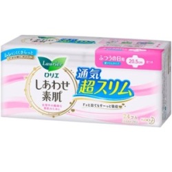 花王　ロリエ エフ しあわせ素肌 超スリム ふつうの日用 羽つき24個入り（生理用ナプキン）
