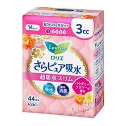 花王　ロリエ　さらピュア吸水 超吸収スリム 3cc パウダリーフラワーの香り 44枚