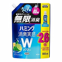花王　ハミング消臭実感Ｗパワー　クリアシトラスの香り　スパウトパウチ９８０ｍｌ