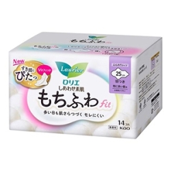 花王　ロリエ　しあわせ素肌 もちふわfit 特に多い昼用羽つき １４個入