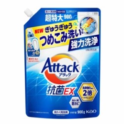 【数量限定】花王　アタック抗菌ＥＸ　つめかえ用　９００ｇ　洗濯用液体洗剤