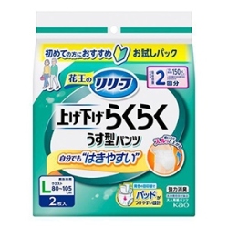 花王　リリーフ　パンツ上げ下げらくらく２回Ｌサイズ２枚