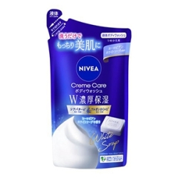花王　ニベア クリームケアボディウォッシュ W濃厚保湿 ヨーロピアンホワイトソープの香り つめかえ用３４０ｍｌ