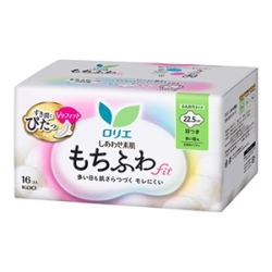 花王　ロリエしあわせ素肌 もちふわfit 多い昼用  羽つき １６個入