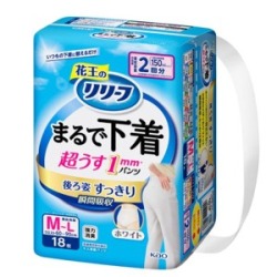 花王　リリーフ　パンツタイプまるで下着２回分Ｍサイズ　１８枚