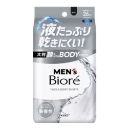 花王 メンズビオレ  顔もふけるボディシート　無香性　２６枚