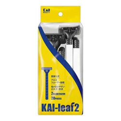貝印 　首振り式使い捨てタイプ　GA0123 KAI leaf2 20本入