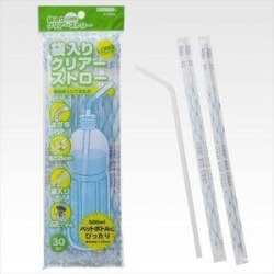 サンナップ 袋入りクリアーストロー ロング 25cm 30本