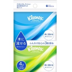 クレシア　クリネックス ティシュー 水に流せるポケット４個パック