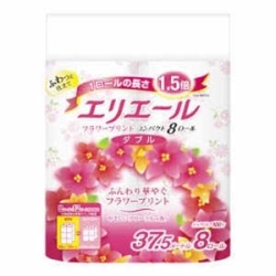 大王製紙　エリエール　フラワープリントティシューコンパクト ８ロール　ダブル