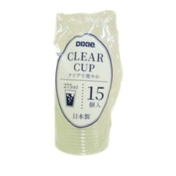 日本デキシー　クリアカップ２７５ｍｌ　１５個入
