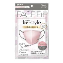 白元アース　ビースタイル 立体タイプ ふつう アッシュピンクXグレー７枚