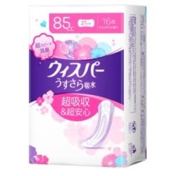 Ｐ＆Ｇ　ウィスパーうすさら吸水長時間快適用８５ｃｃ１６枚