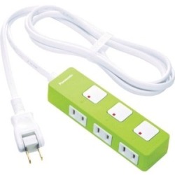 パナソニック WHS2523GP(グリーン) 電源タップ 個別スイッチ 2ピン 3個口 2m　1個