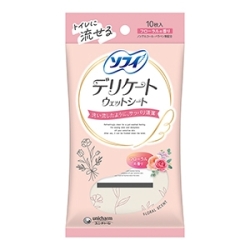 ユニチャーム　ソフイ　デリケートウェットフローラルの香り１０枚