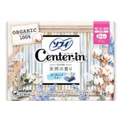 ユニチャーム　ソフィ センターインコンパクト1/2オーガニックサボンの香り特に多い昼用スリム羽付16個入