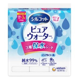 ユニチャーム　シルコット ピュアウォーターウェットティッシュ 詰替 ５８枚×３個