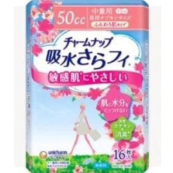 ユニチャーム　チャームナップ　ふんわり肌中量用　１６枚