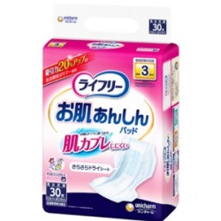 ユニチャーム　ライフリー　お肌あんしん尿とりパッド約３回吸収　３０枚