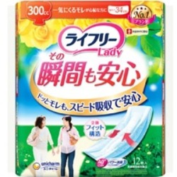 ユニチャーム　ライフリー その瞬間も安心 300cc 12枚