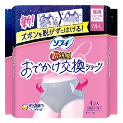ユニチャーム　ソフィ 超熟睡おでかけ交換ショーツＭ－Ｌサイズ　４枚入