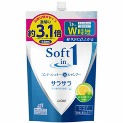 ライオン　ソフトインワンシャンプー　サラサラつめかえ特大１１８０ｍｌ