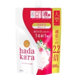 ライオン ハダカラ　ボディソープ フレッシュフローラルの香りつめかえ大型８００ｍｌ