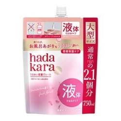ライオン ハダカラ hadakara 美肌プレミアムモイストボディケアソープ フレッシュフローラルの香り液体タイプつめかえ７５０ｍｌ　