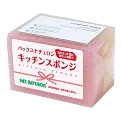 太陽油脂 パックスナチュロンキッチンスポンジ紅白ピンクナチュラル　２個組