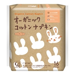 コットンラボ　オーガニック コットンナプキン 25.5cm 羽なし１６個