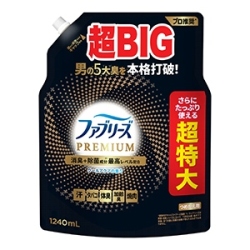 Ｐ＆Ｇ　ファブリーズW除菌＋消臭 プレミアムメン クールアクアの香りつめかえ用４回分１２４０ｍｌ