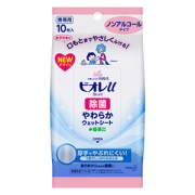 花王　ビオレｕ　除菌やわらかウェットシート 携帯用 ノンアルコール10枚