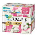 花王　ロリエ スリムガード 天然コットン100％  特に多い昼無香料 25cm 羽付１８個