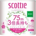 クレシア　クレシア スコッティ フラワーパック 3倍長持ち（ダブル）無香料 75m×4ロール